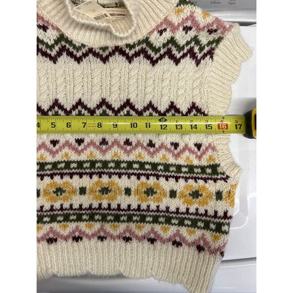 NWT Anthropologie Cropped Knit Scalloped Sleeveless Geometric Sweater XS $98 - Picture 12 of 12